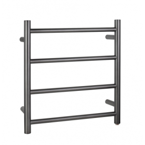 Aqua Gun Metal Round 4 Bars Heated Towel Rail